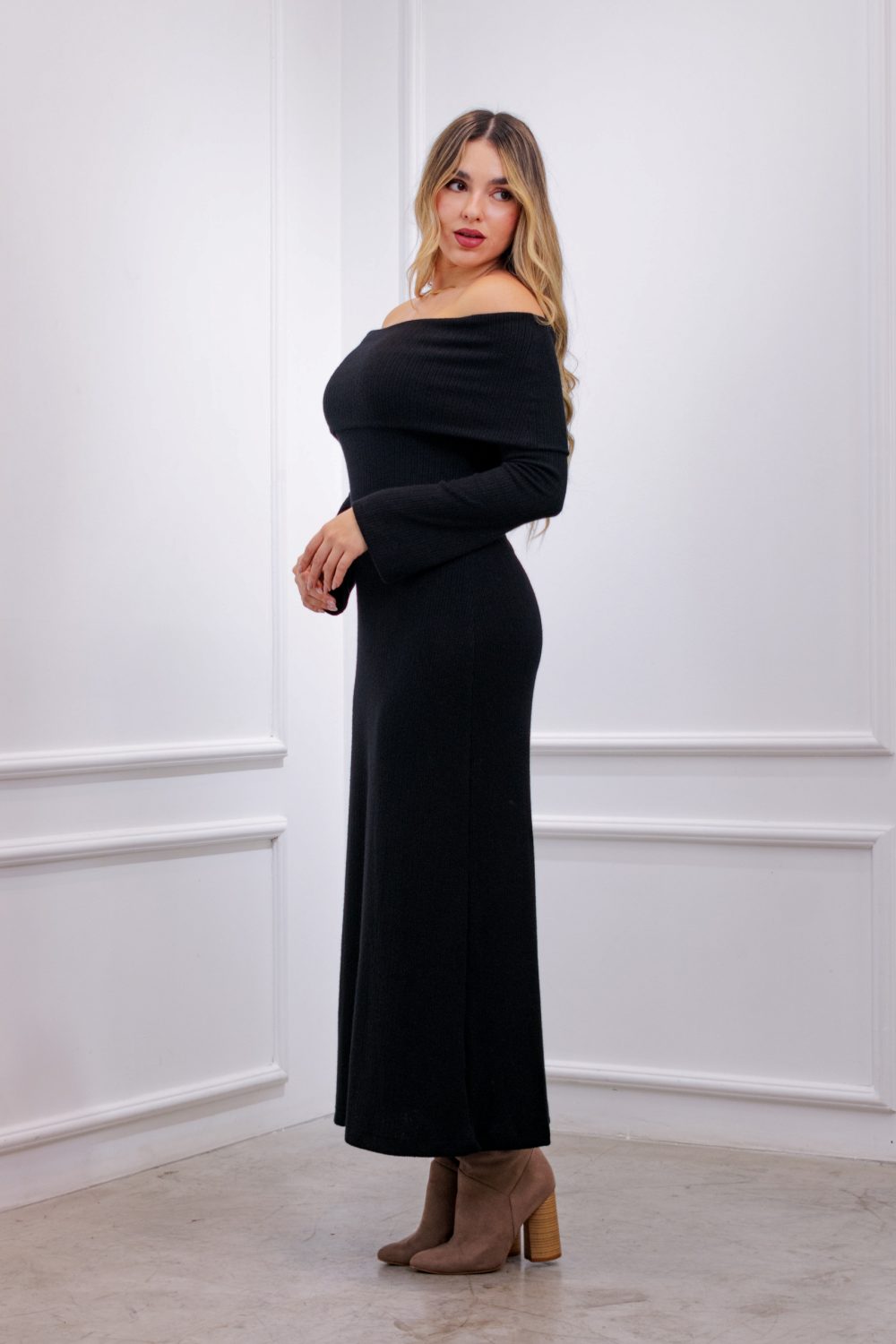 Vestido off shoulder Natali Negro: imagen 3
