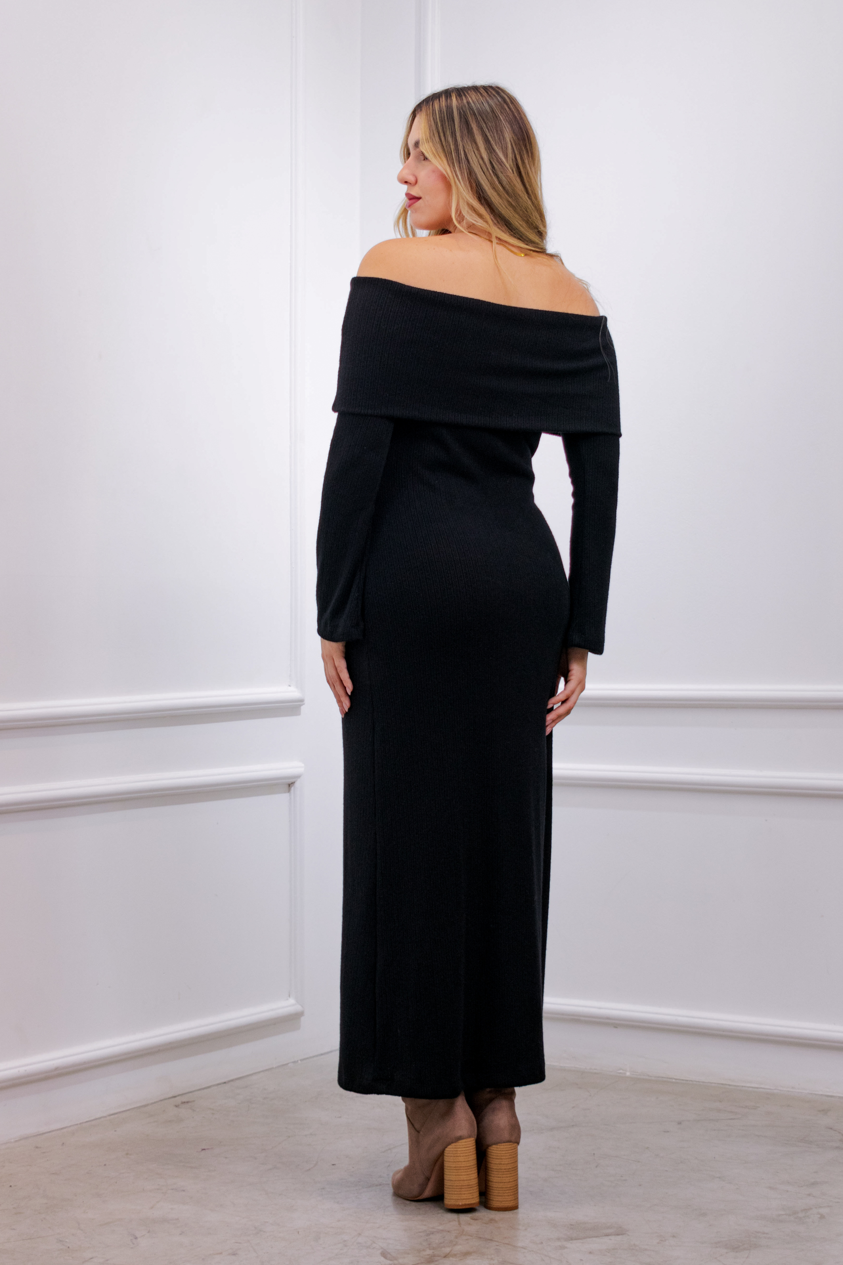 Vestido off shoulder Natali Negro: imagen 2