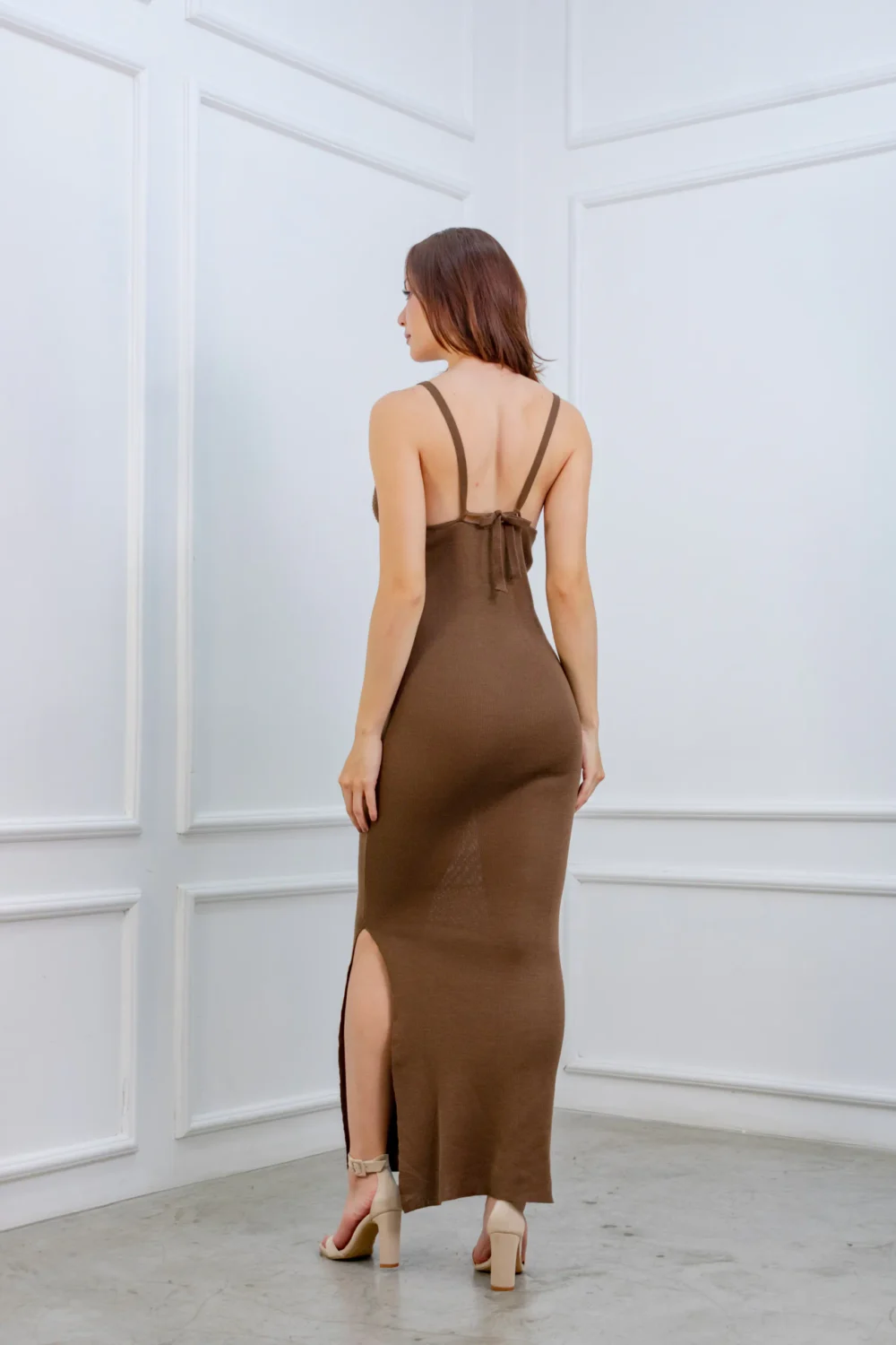 vestidos tejidos marron