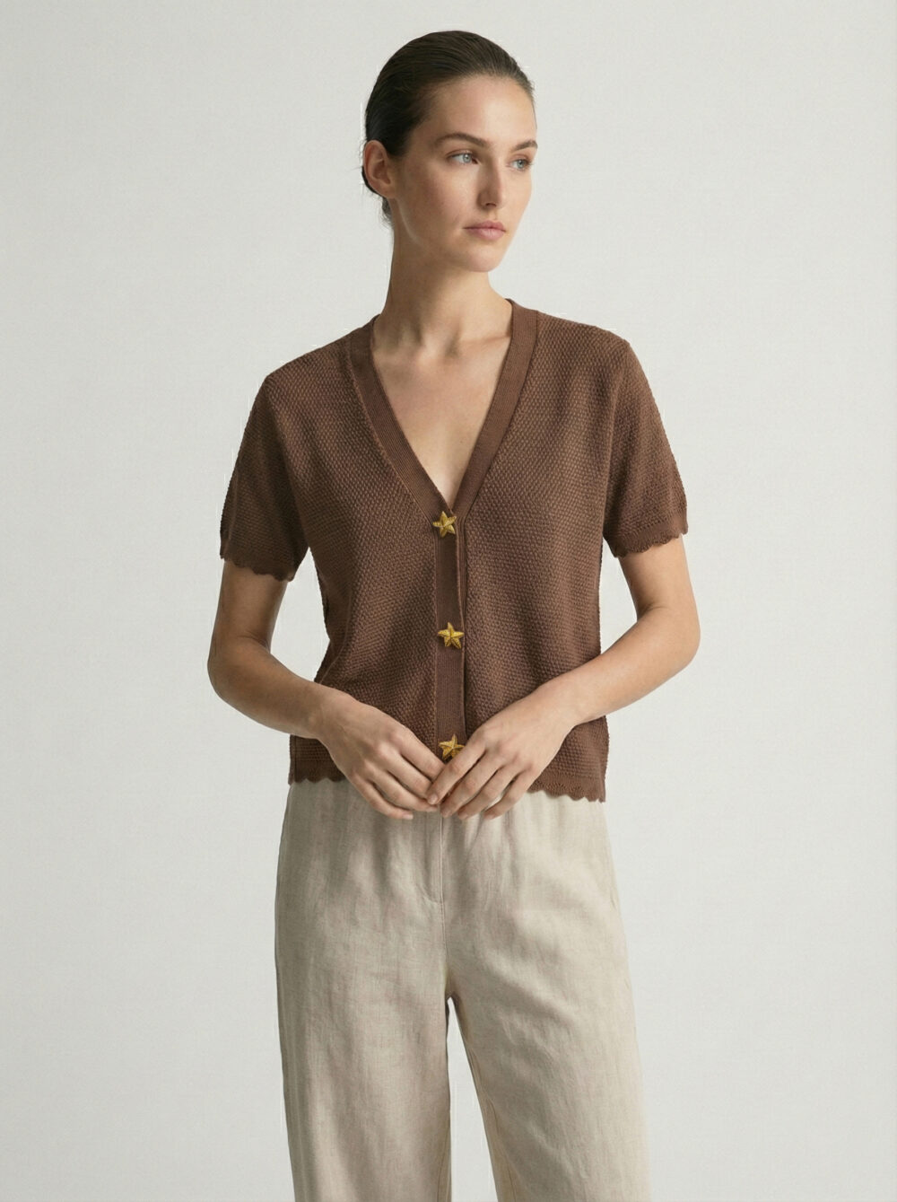 Chompa Tejida Marina Marrón