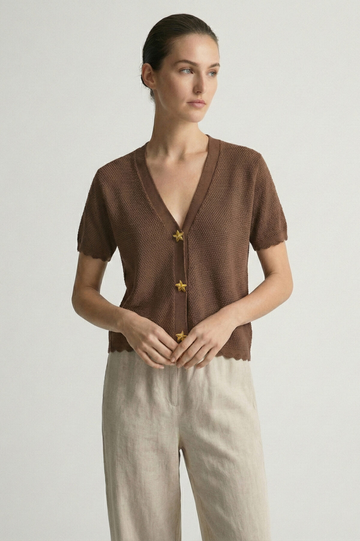 Chompa Tejida Marina Marrón