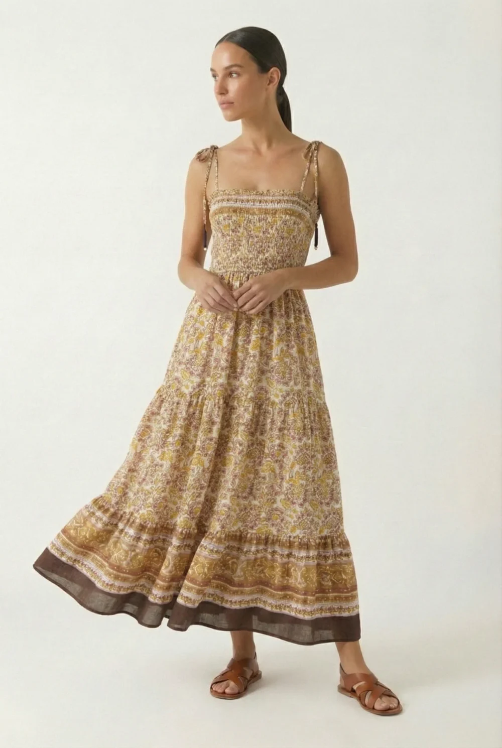 vestido largo tamy amarillo